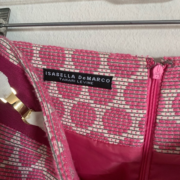 Isabella DeMarco Tahari Levine Pink PolkaDot Skirt - Picture 5 of 6